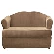 Stretch Pinstripe T-Cushion Loveseat Slipcover