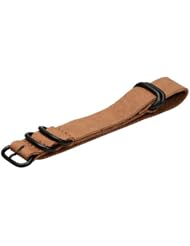 Premium PVD 24mm 5-ring Thick Leather Rich Khaki Urban Military Nato Watch Strap - Fits All Watches!!!