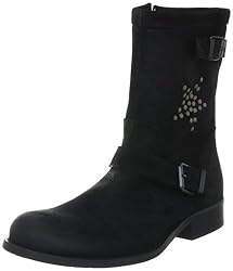 cashott A9192, Damen Bikerboots, Schwarz (Black Crosta Baby 230), EU 38