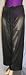 Sheer Drawstring Capri Pants, Black