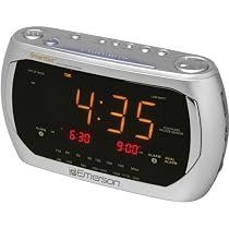 Emerson Radio Jumbo Triple Display Dual Alarm AM/FM Clock Radio with SmartSet Technology