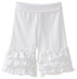 Love U Lots Baby-girls Infant White Ruffle Yoga Capri, White, 18 Months