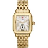 MICHELE Deco 16 Gold White Diamond Dial Bracelet Watch