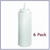 (6) 12 oz Squeeze Bottles Clear Includes 6 Pcs. *Restaurant Quality*