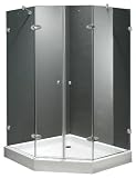 Vigo Industries VG6063CHCL42W Frameless NeoAngle Glass Shower Enclosure, Chrome