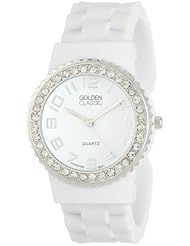 Golden Classic Womens 2301-white "Bangle Jelly" Rhinestone Silicone Watch