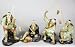 Unique Gift Idea for Him / Man - 6" Chinese Ceramic Mud Men Fisherman w/ Fish Statues (Set of 4)