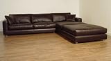 Designer Burlington Italian Leather Corner Sofa Chaise Suite