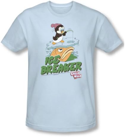 Chilly Willy - Mens Ice Breaker T-Shirt In Light Blue, Size: Medium, Color: Light Blue