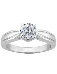 0.80 Ct Round H/I I1 Diamond 14K White Gold Ring