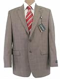 Review Ralph Lauren  / Ralph Lauren Mens Single Breasted 2 Button Brown Windowpane Wool Suit - Size 42L