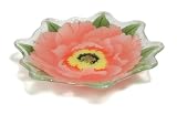 Peggy Karr 11-inch Glass Pink Peony Flower Bowl