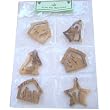 Wood Christmas Ornaments - Mix (5.5-7.6 cm or 2-3") - Thick and meduim size style
