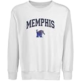 NCAA Memphis Tigers Youth White Logo Arch Applique Crew Neck Fleece Sweatshirt