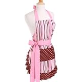 Women's Apron in Pink/Chocolate