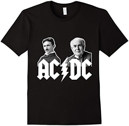 Men's Nikola Tesla - Thomas Edison: ACDC - War of Currents T-Shirt XL Black