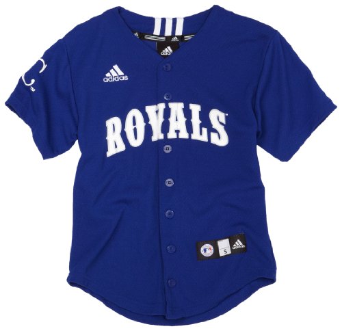 MLB Boys' Kansas City Royals Screen Print Baseball Jersey, Western Blue, Medium