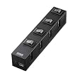 SANWA SUPPLY 個別スイッチ付き4ポートUSB2.0節電ハブ(磁石付・ブラック) USB-HSM410BK