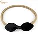 YanJie Faux Leather Bow Nude Nylon Soft Headband Infant Toddler Pack of 12