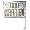 Autofahne JUST MARRIED - zeig Flagge!