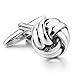 Men's 2 PCS Rhodium Plated Cufflinks Silver Tone Love Knot Shirt Wedding Business 1 Pair Set