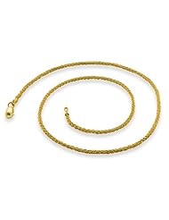 14K Gold Plated Silver Spiga Chain 1.8mm (16" 18" 20" 24" Inch Lengths)