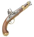 Napoleonic Flintlock Pistol Replica - Wood and Metal Replica Pirate Gun - Style Used by Lewis and Clark