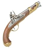 Napoleonic Flintlock Pistol Replica - Wood and Metal Replica Pirate Gun - Style Used by Lewis and Clark