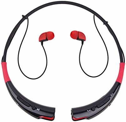 Bluetooth headphones, Bluetooth earbud, GETTOP HBS-740 Bluetooth V4.0 Wireless Stereo Headset Neckband style Earphone and Handfree Headphones for Cellphones, any Bluetooth enabled device (black red)