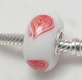 (Free Shipping Beads Charms Jewelry Sale) Unique Hearts Within Hearts Murano Glass Bead Charm Fits Pandora Bracelet