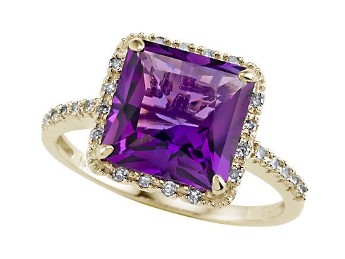 Genuine Amethyst Ring by Effy Collection® in 14 kt Yellow Gold Size 8 Genuine Amethyst Ring by Effy Collection® in 14 kt Yellow Gold Size 8