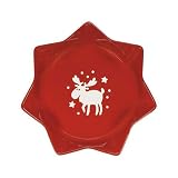 Waechtersbach Holiday Emma Large Star Dish, Cherry with White Moose by Waechtersbach