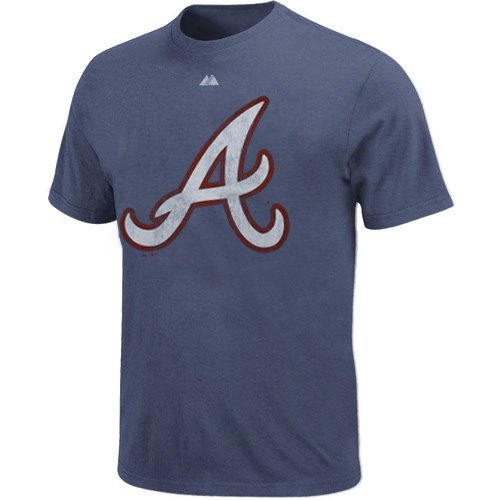Majestic Atlanta Braves Navy Blue Ballyard Legends Heathered T-shirt (Small)