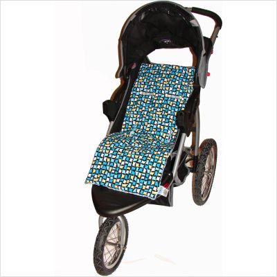 Tivoli Couture Luxury Plush Reversible Stroller Liners in Confetti Blue