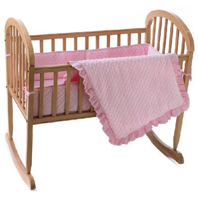 Heavenly Soft Minky Dot Cradle Bumper Color: Blue product image