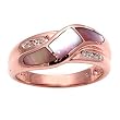 14K Rose Gold, Pink Mother of Pearl and Diamond Ring