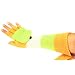 Stripe Knit Arm Warmer Glomitt Long Mittens Gloves Lime with Orange & Ivory