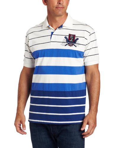 Nautica Men's Multi Stripe Short Sleeve Polo Shirt