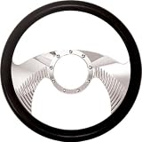 14 Chrome Billet Aluminum Steering Wheel w Half Wrap - 9 Hole by CFR Performance