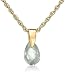 Gold Overlay Sterling Silver 8x5mm Pear-Shaped Briolette Green Amethyst Pendant