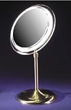 Zadro Adjustable Pedestal Vanity In Satin Nickel with 7X Magnification, Satin Nickel Finish, 9 Inch