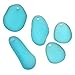 Cultured Sea Glass, Freeform Nugget Pendants 17-37mm, 5 Pieces, Aqua Blue