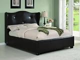 Oliver Dark Brown Faux Leather Wing Bed - Coaster 300192Q