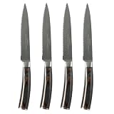 Oneida Pakka Wood Performance Steak Knives Set of 4 - Brown/Steel