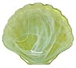 Colorful Recycled Art Glass Large Banana Yellow Scallop Bowl 13"D, 3.5"H
