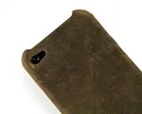 Tuff-Grip Saddleback (antenna assist) slim-line genuine leather hide moulded case cover for Apple iPhone 4 / 4G - Brown + screen protector
