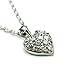 Pave-Heart Necklace, Silvertone, Diamond-Colored title=