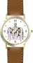 President Abraham Lincoln Memorial Statue American Theme - WATCHBUDDY� DELUXE TWO-TONE THEME WATCH - Arabic Numbers - Brown Leather Strap-Women's Size-Small