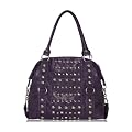 Large Studded Fashion Tote / Shoulder Bag Purple