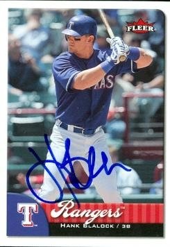 Hank Blalock Autographed/Hand Signed MLB Baseball Card (Texas Rangers) 2007 Fleer #25
